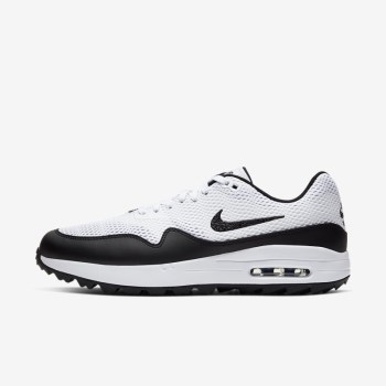 Nike Air Max 1 G - Férfi Golf Cipő - Fehér/Fekete